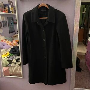 Belanette Long Black Peacoat, Size XL